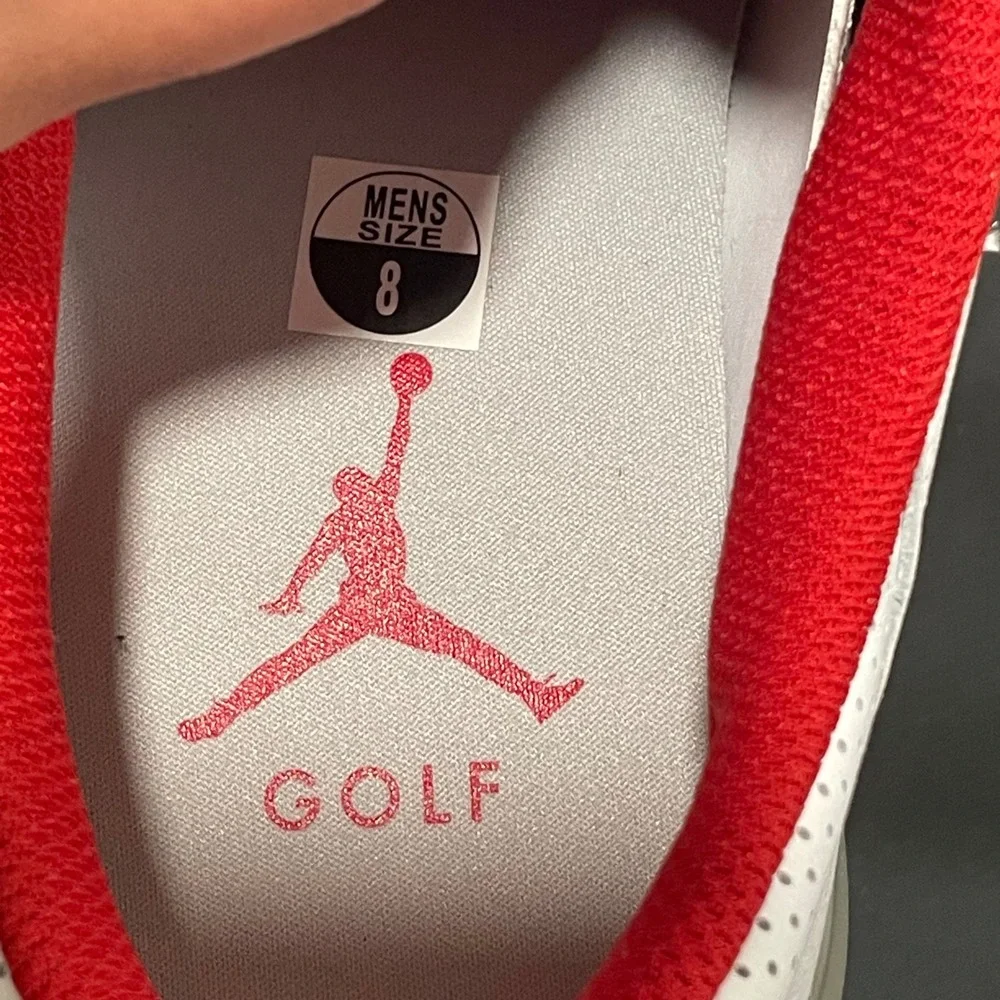 Nike Jordan ADG 4 Mens Golf Shoes White‎ Gym Red FQ6642-101 Size 8